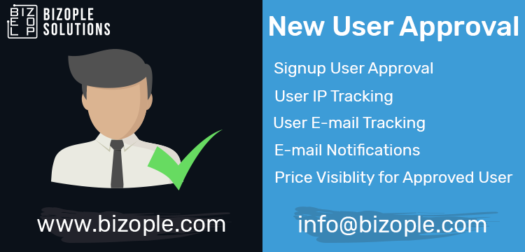 New User Approval with website hide Price option